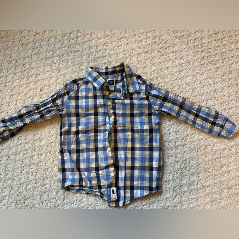 Janie and Jack Blue and Yellow Checkered Shirt